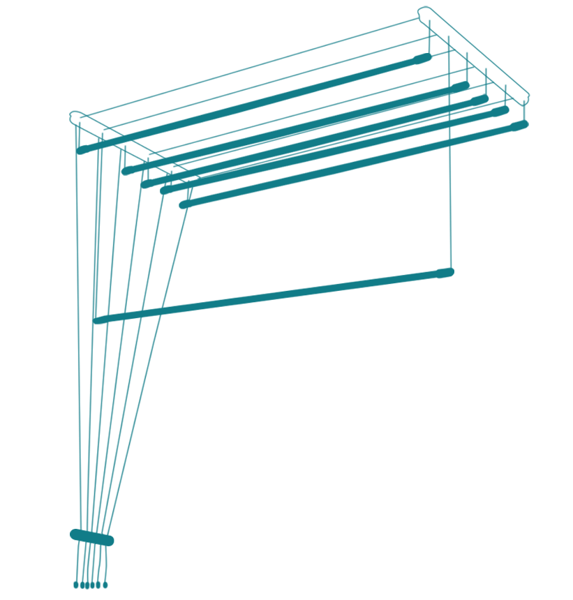 ETEND'MIEUX® étendoir à Linge Suspendu au Plafond 7 Barres (Largeur 59 cm)  x 1 m 50, capacité d'étendage 10m50 : : Cuisine et Maison